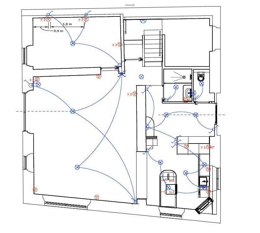 Plan électrique d'un projet d'architecture intérieure — Studio Georgette